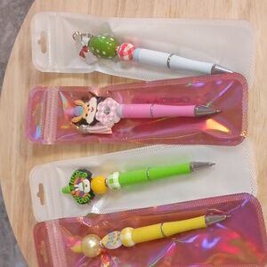 4pc Beaded Pens Bundle Spring Office Supplies Easter Gifts Novelty